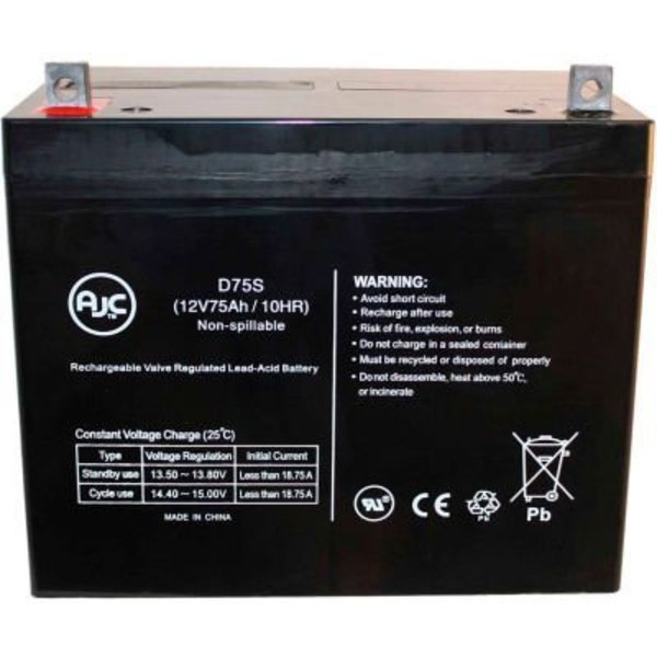 Battery Clerk UPS Battery, Compatible with APC MatrixUPS MX5000XR UPS Battery, 12V DC, 75 Ah APC-MATRIXUPS MX5000XR